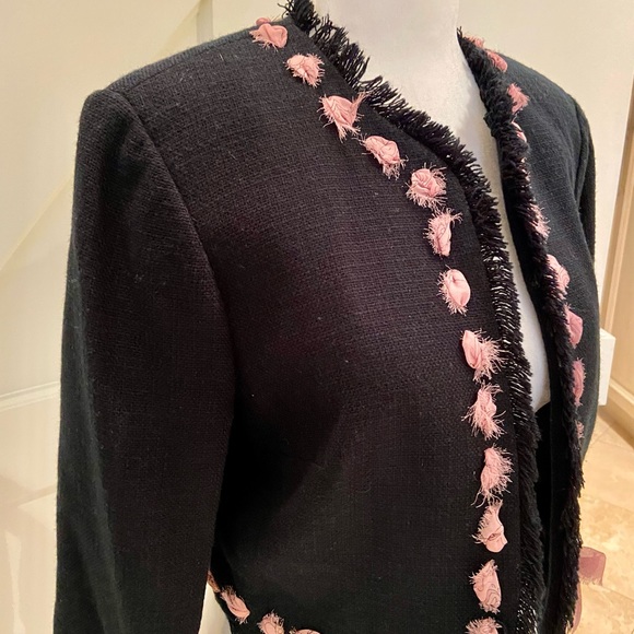 Black & Pink Tweed-Style Jacket - Picture 2 of 7